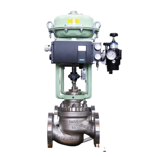 Пневматический мембранный интеллектуальный охлаждающий ребро односедельный регулирующий и запорный клапан