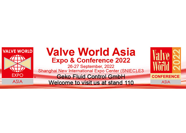 Geko Fluid Control GmbH примет участие в выставке Valve World Expo Asia